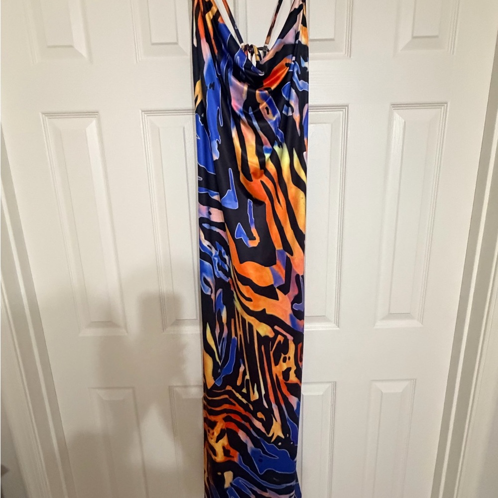 Multicolor Abstract Maxi Dress